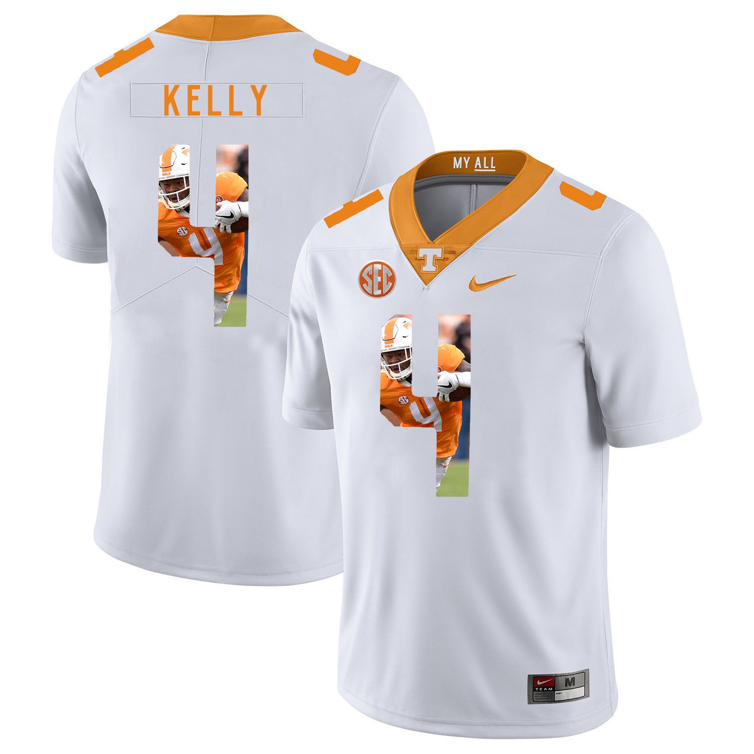 Men Tennessee Volunteers 4 Kelly White Fashion Edition Customized NCAA Jerseys